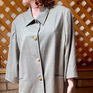 GIANFRANO FERRE Forma ITALY Upcycled Slouchy Appliquéd Gray JACKET Size Large